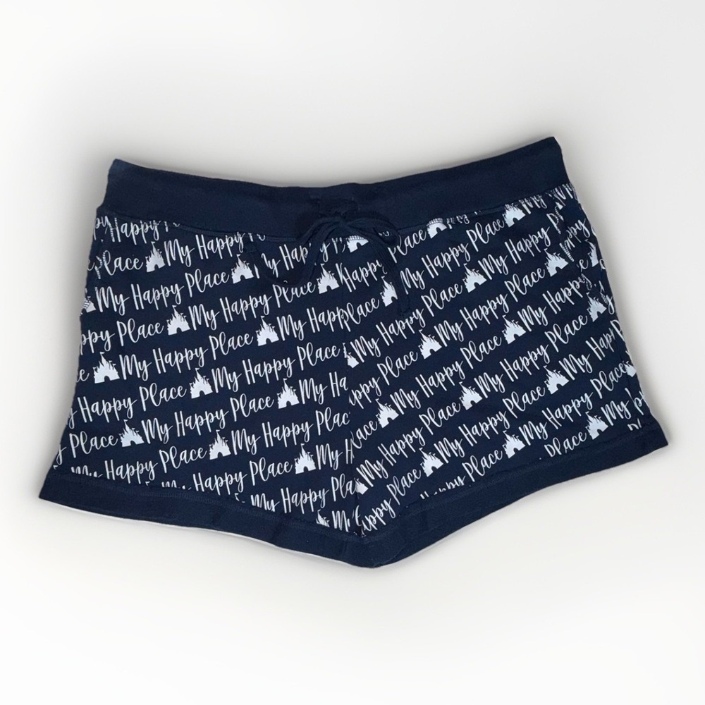 Disney "My Happy Place" Walt Disney World Terry Shorts Size 1X Drawstring Waist